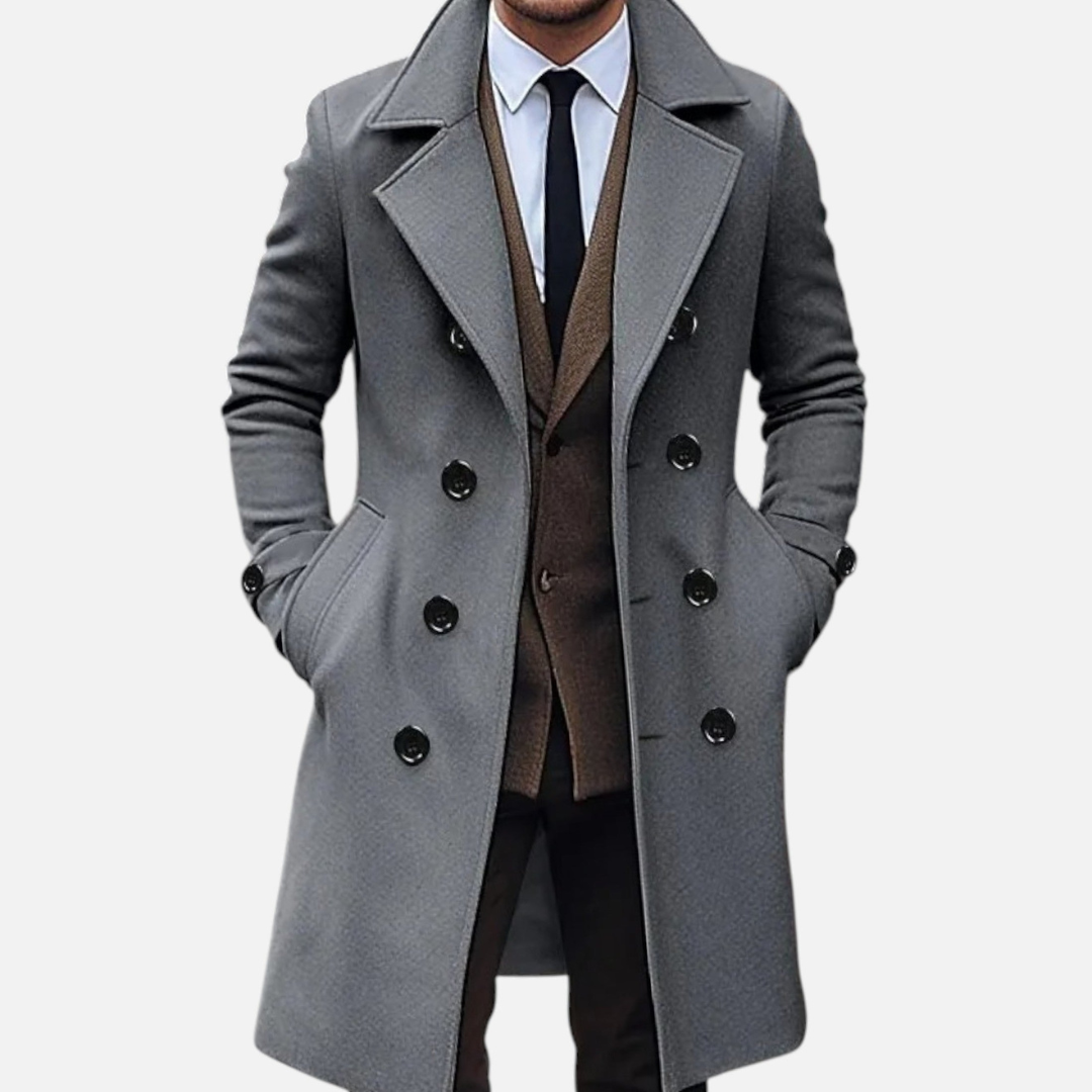 Loravene | Men’s Winter Coat with Double-Breasted Design