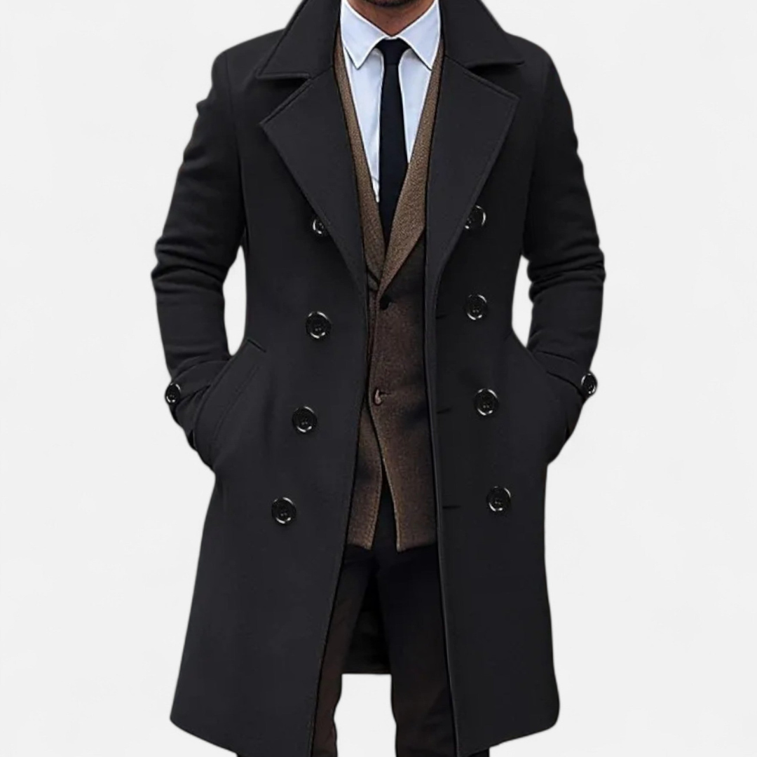 Loravene | Men’s Winter Coat with Double-Breasted Design