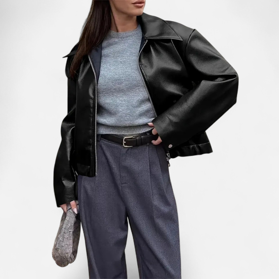 Loravene | Women’s Biker Jacket Faux Leather Luxury Style