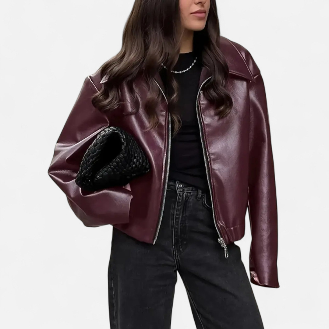 Loravene | Women’s Biker Jacket Faux Leather Luxury Style