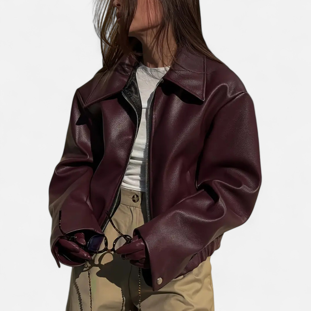 Loravene | Women’s Biker Jacket Faux Leather Luxury Style