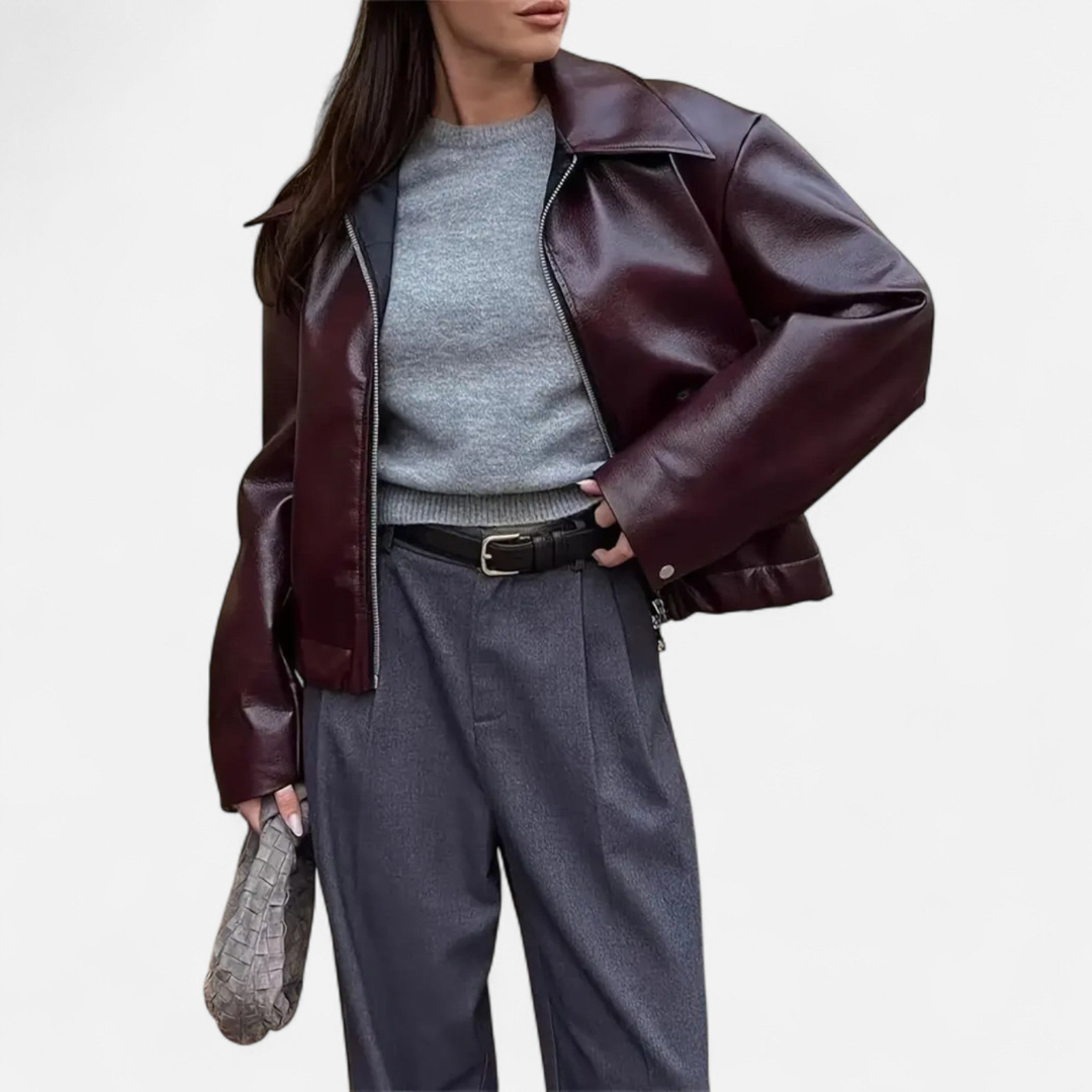 Loravene | Women’s Biker Jacket Faux Leather Luxury Style