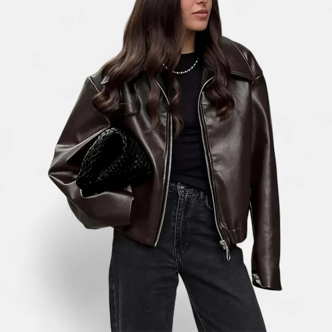 Loravene | Women’s Biker Jacket Faux Leather Luxury Style