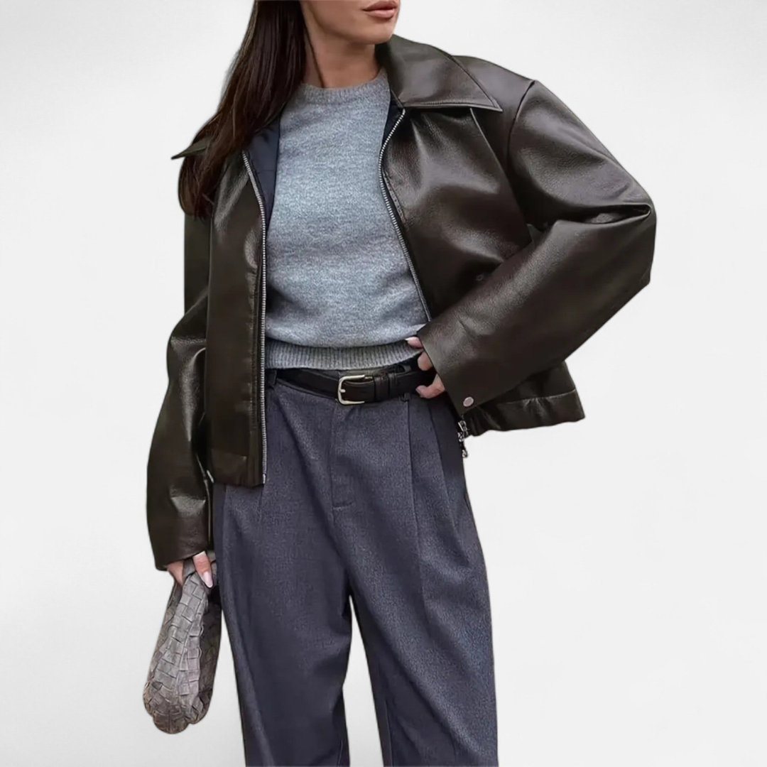 Loravene | Women’s Biker Jacket Faux Leather Luxury Style