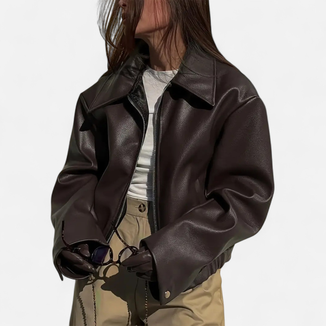 Loravene | Women’s Biker Jacket Faux Leather Luxury Style