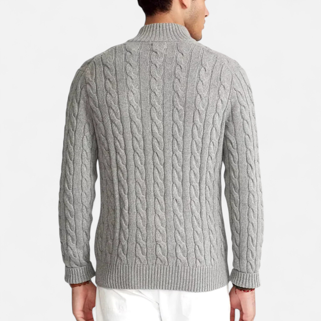 Loravene | Men’s Half Zip Jumper High-Neck Classic Style