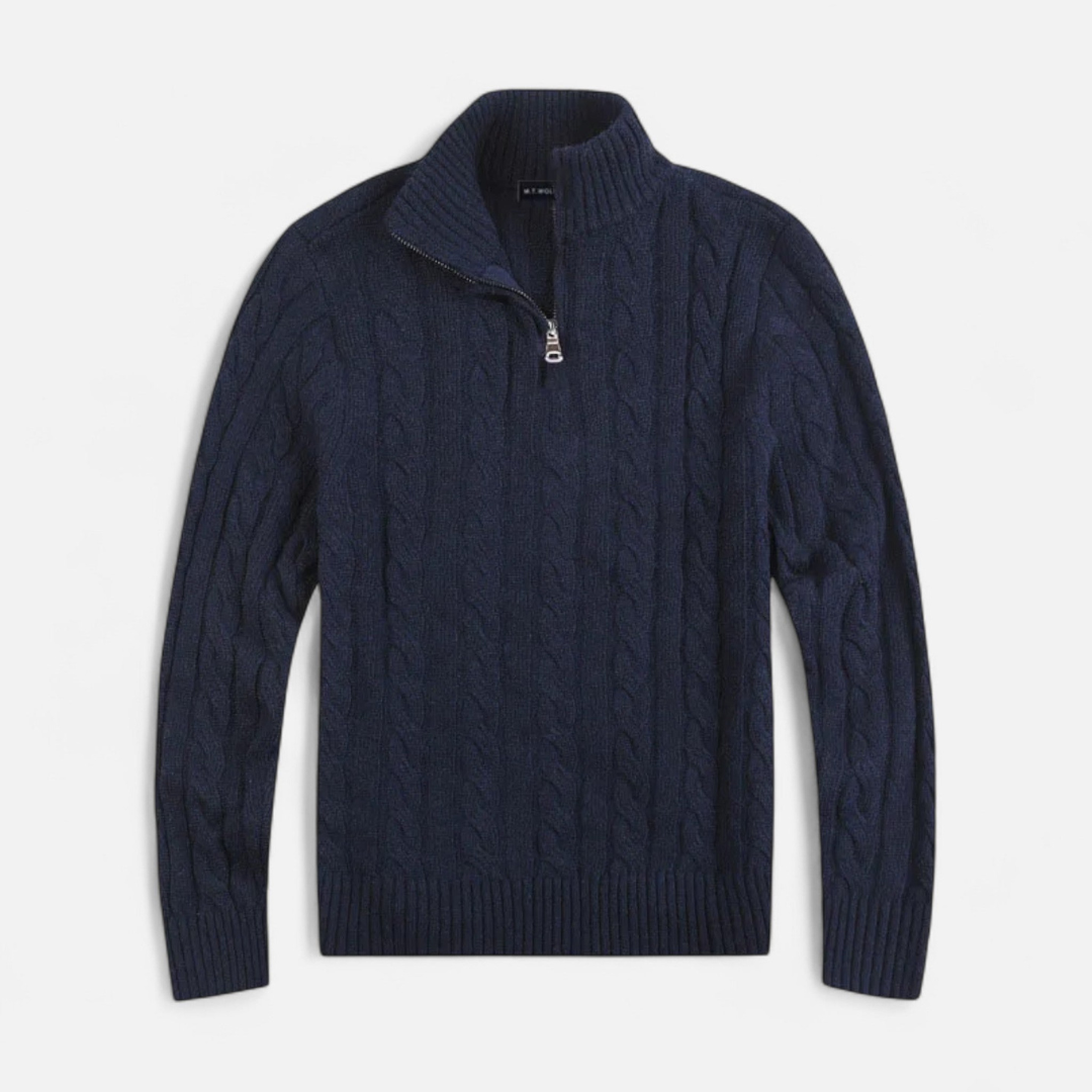 Loravene | Men’s Half Zip Jumper High-Neck Classic Style