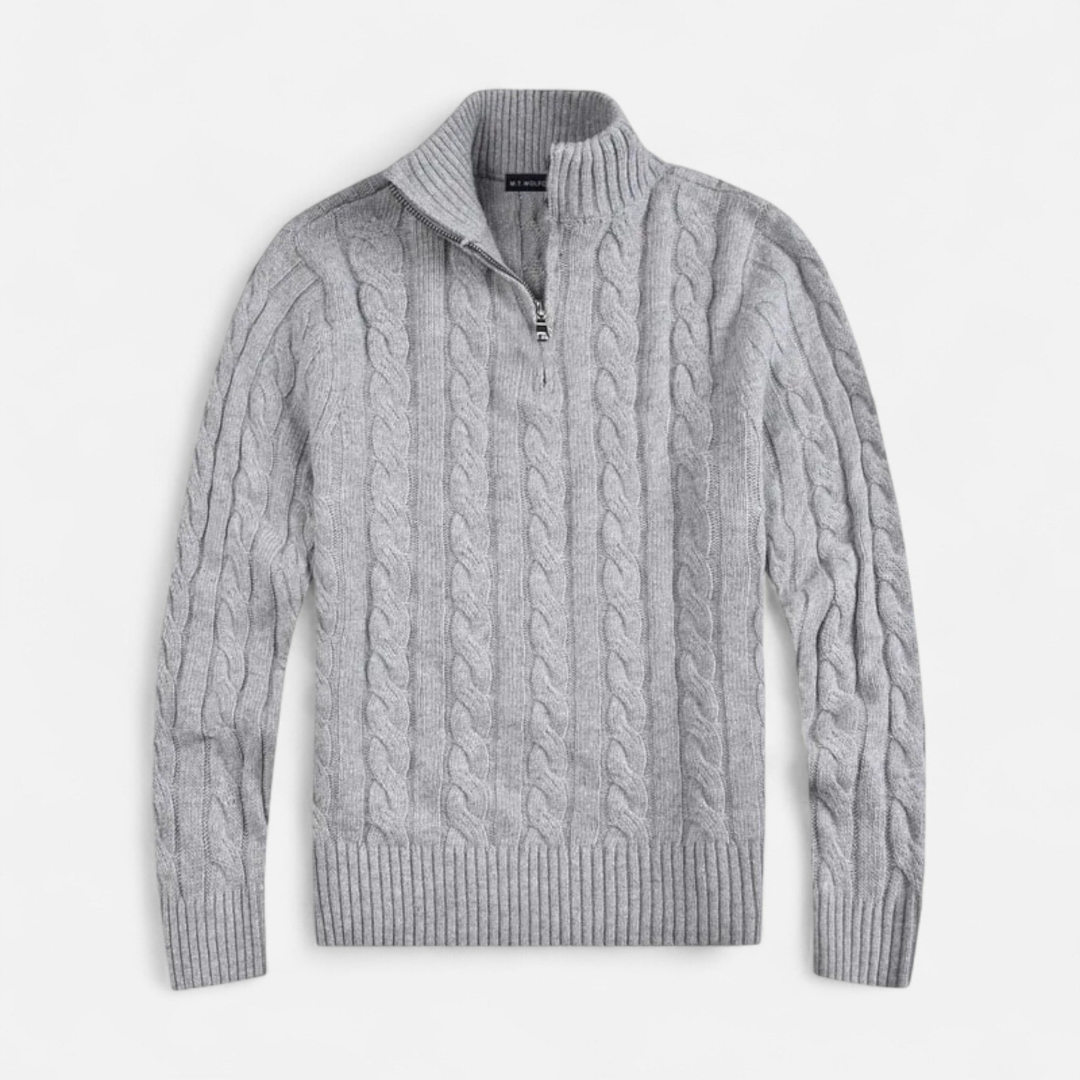 Loravene | Men’s Half Zip Jumper High-Neck Classic Style