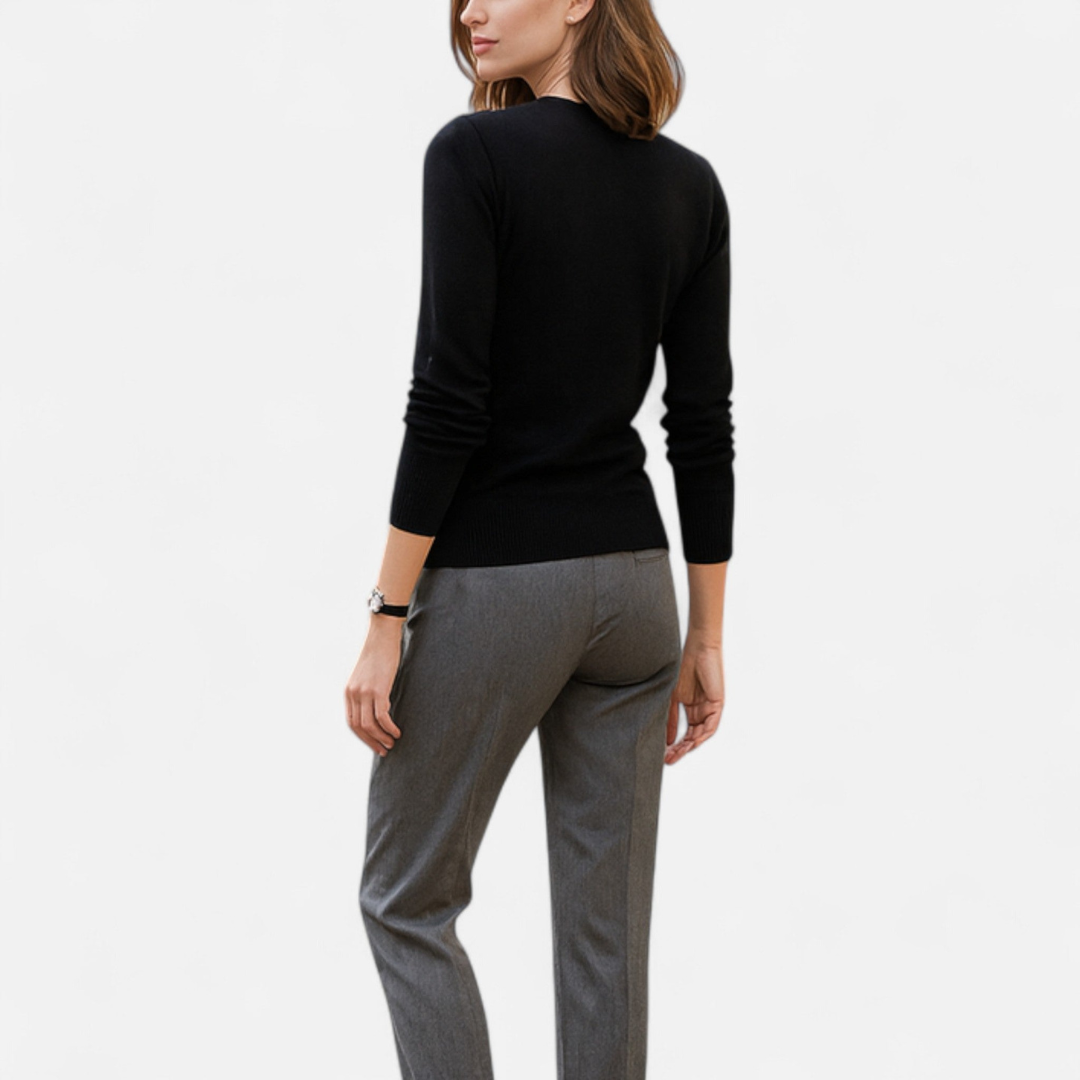 Loravene | Women’s Merino Wool Crew Neck Jumper Slim Fit