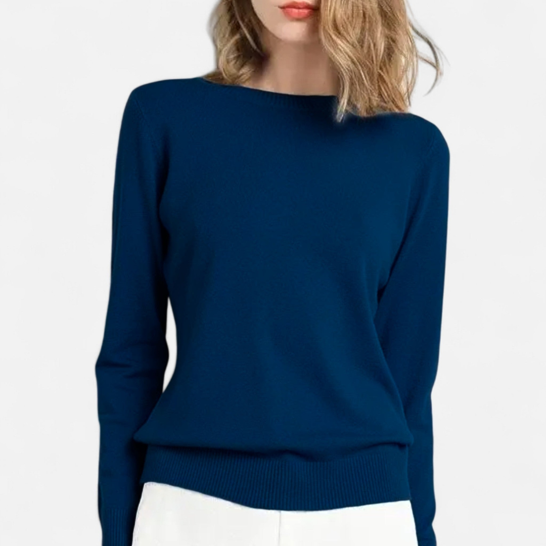 Loravene | Women’s Merino Wool Crew Neck Jumper Slim Fit
