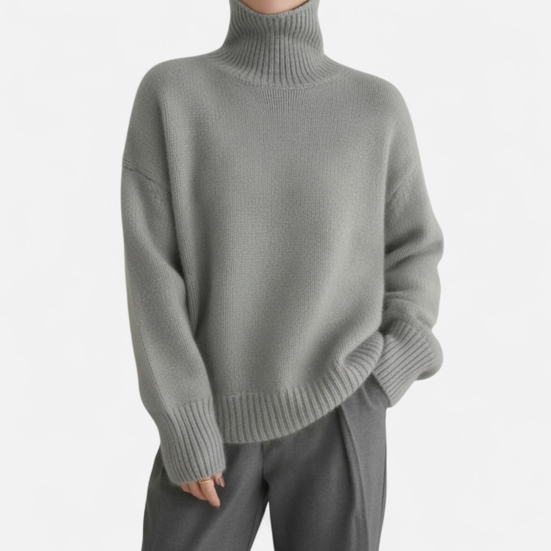 Loravene | Women’s Winter Turtleneck Jumper - Cashmere Design