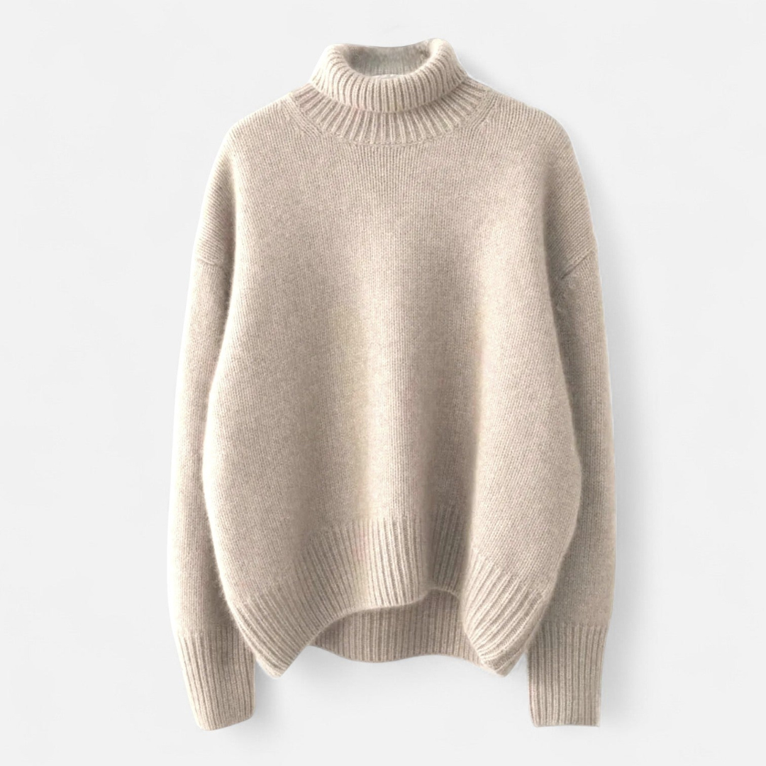 Loravene | Women’s Winter Turtleneck Jumper - Cashmere Design