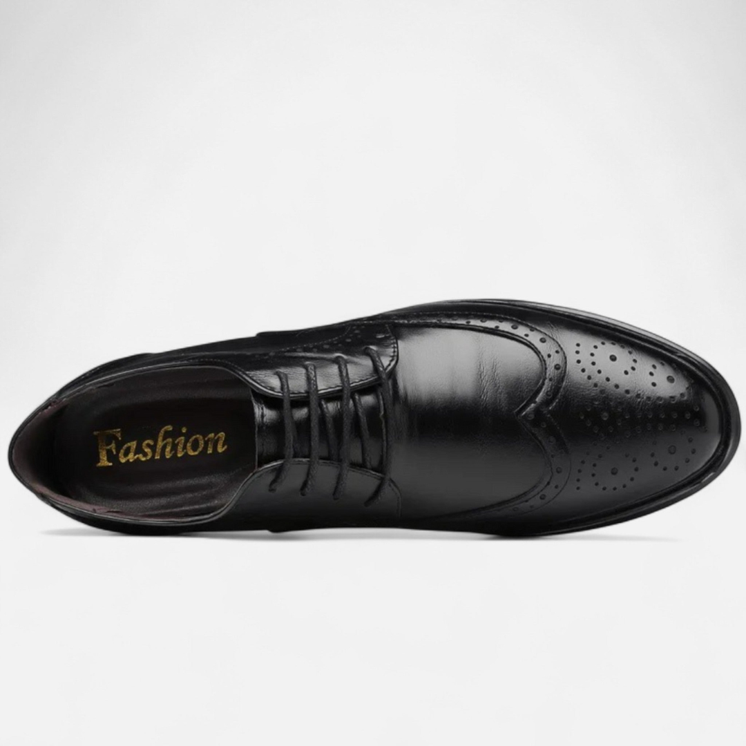 Loravene | Men’s Formal Shoes - English Style with Perforated Details