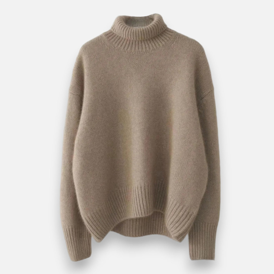 Loravene | Women’s Winter Turtleneck Jumper - Cashmere Design