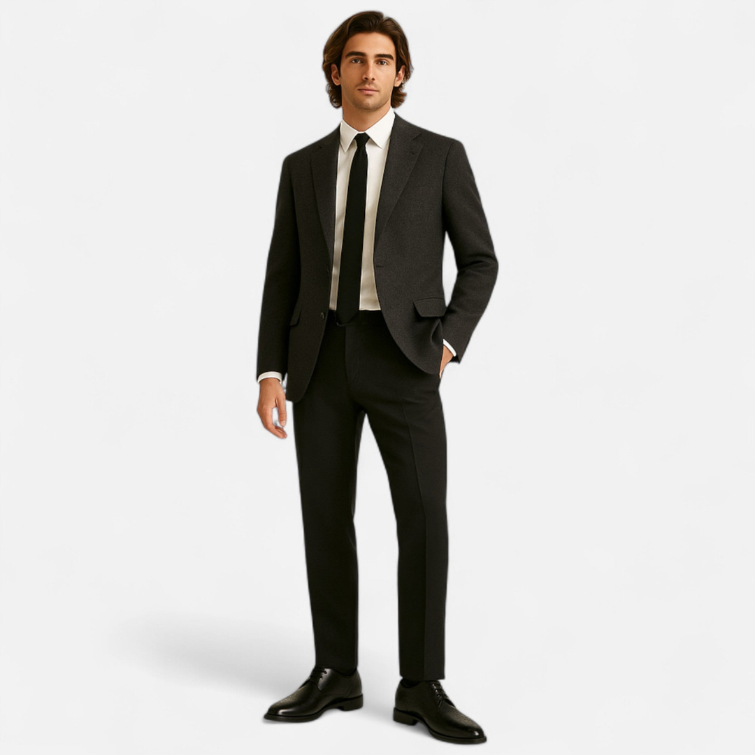 Loravene | Men’s Formal Shoes - English Style with Perforated Details