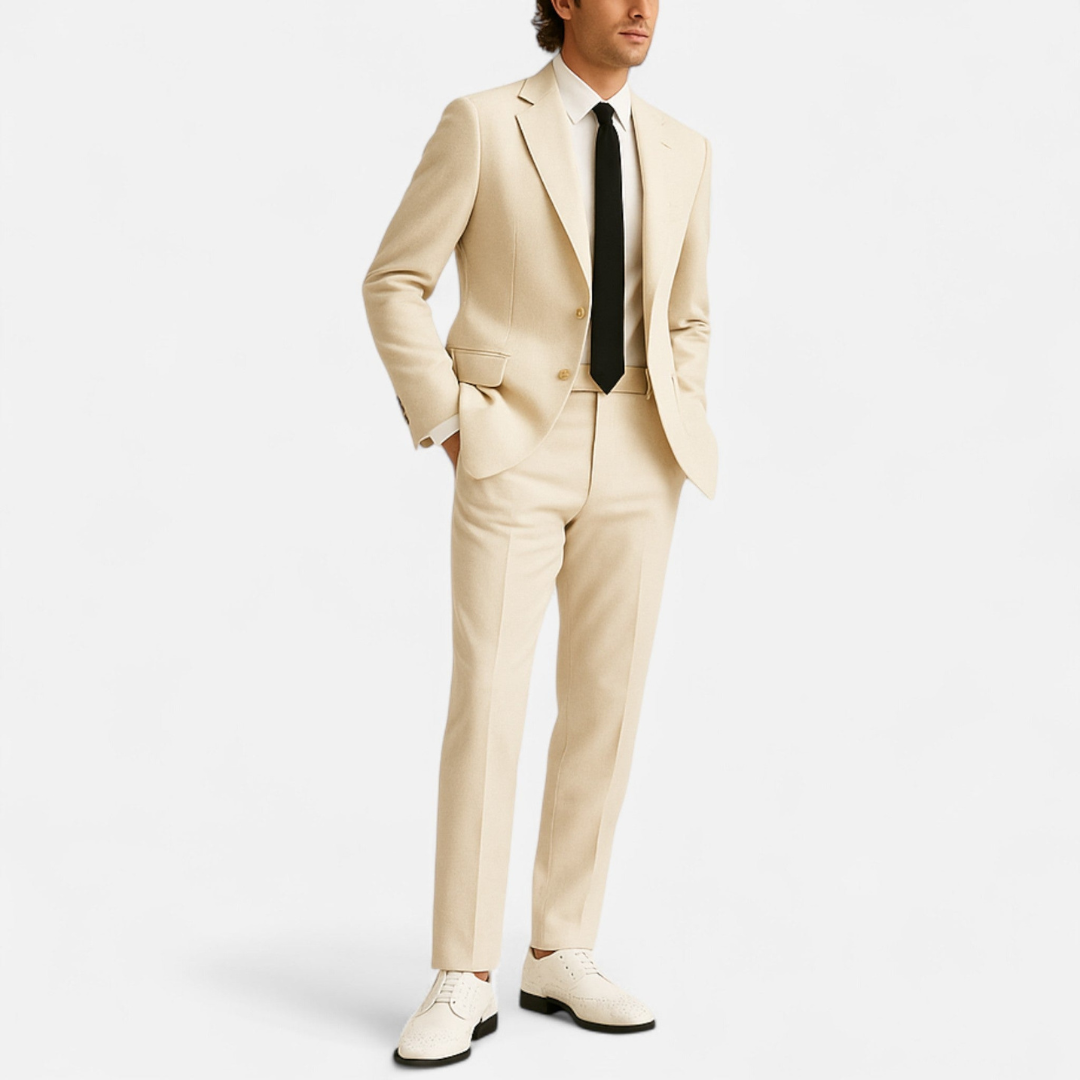 Loravene | Men’s Formal Shoes - English Style with Perforated Details