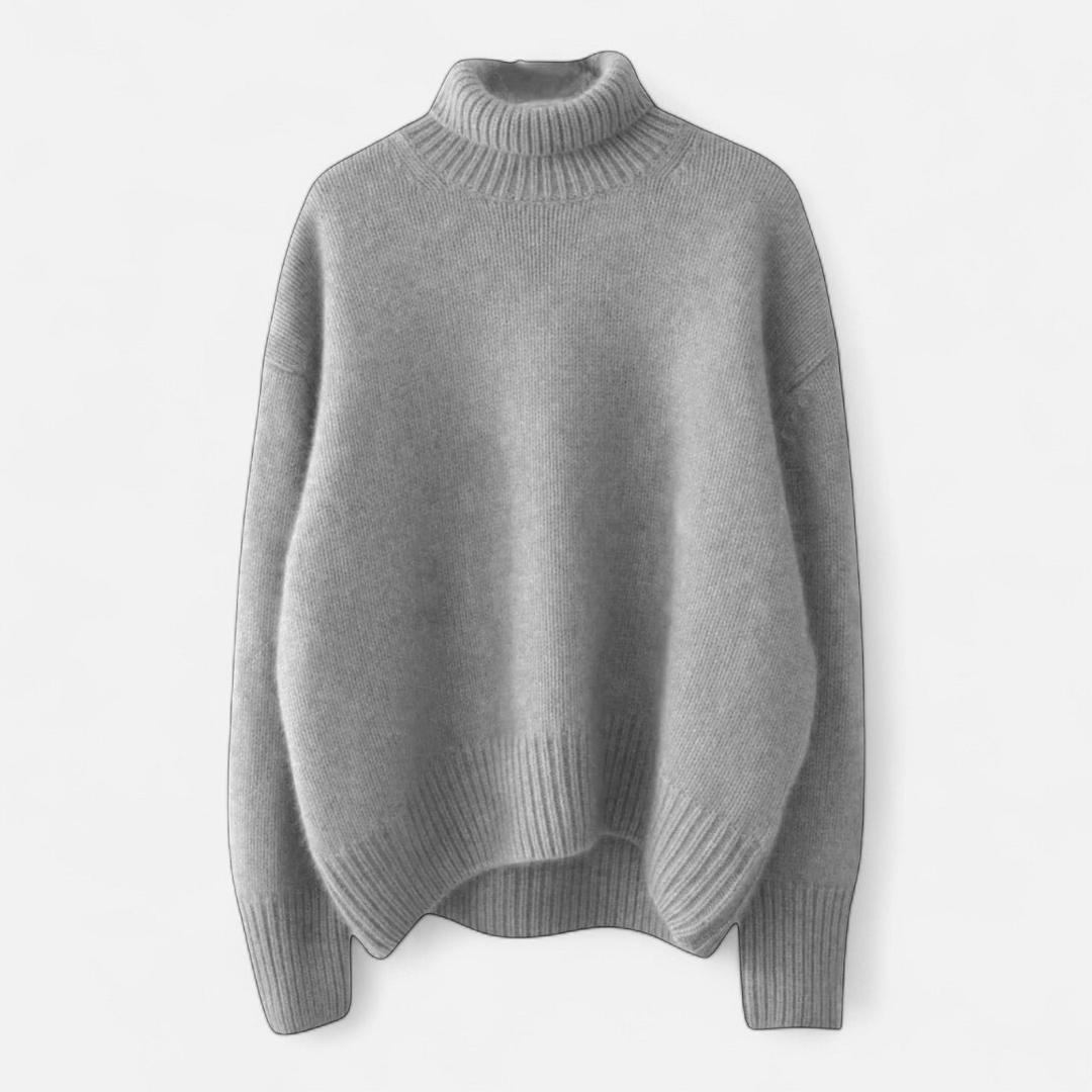 Loravene | Women’s Winter Turtleneck Jumper - Cashmere Design