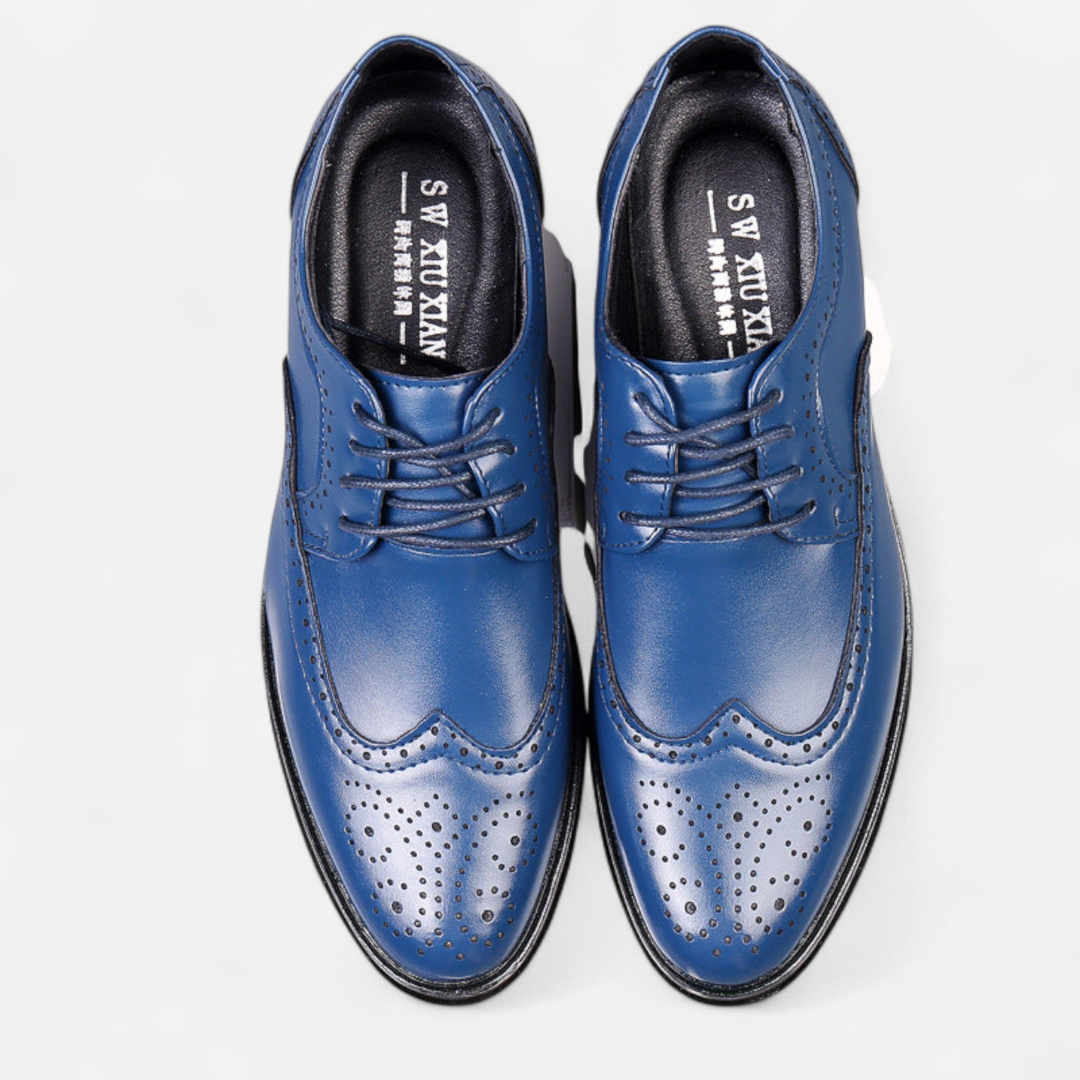 Loravene | Men’s Formal Shoes - English Style with Perforated Details