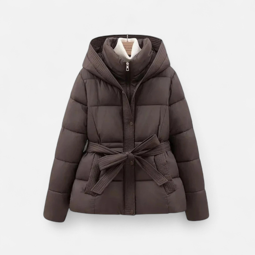 Loravene | Women’s Winter Puffer Jacket with Belt