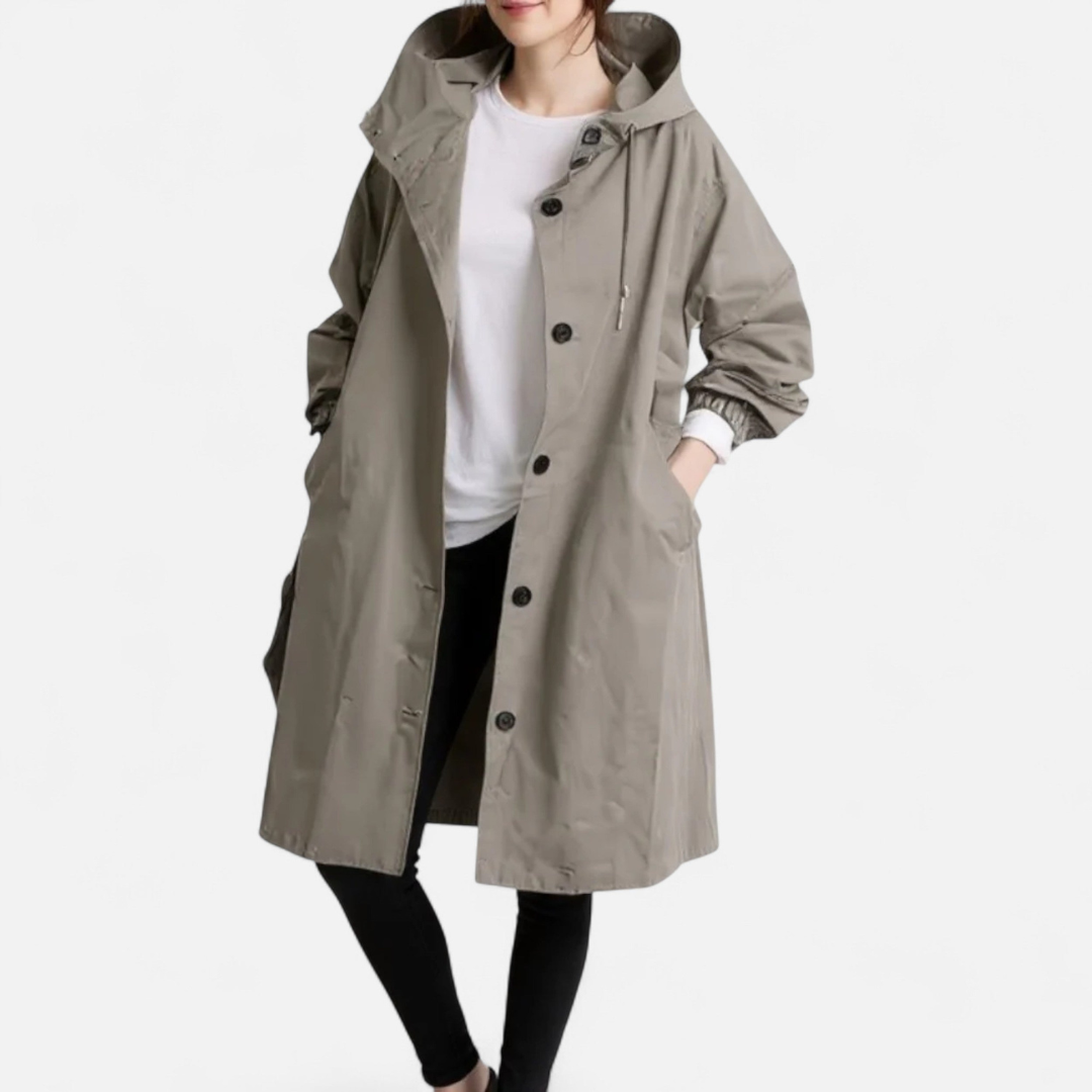 Loravene | Women’s Waterproof Trench Coat - Timeless Hooded Elegance