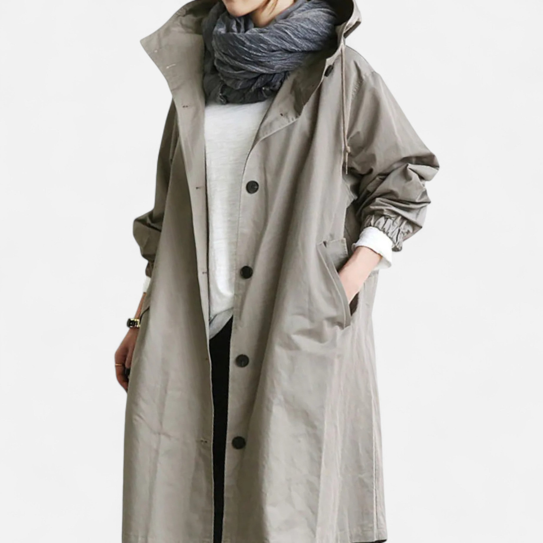 Loravene | Women’s Waterproof Trench Coat - Timeless Hooded Elegance