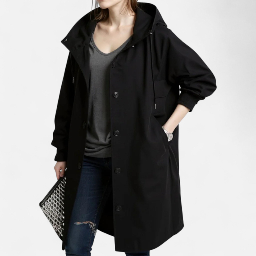Loravene | Women’s Waterproof Trench Coat - Timeless Hooded Elegance