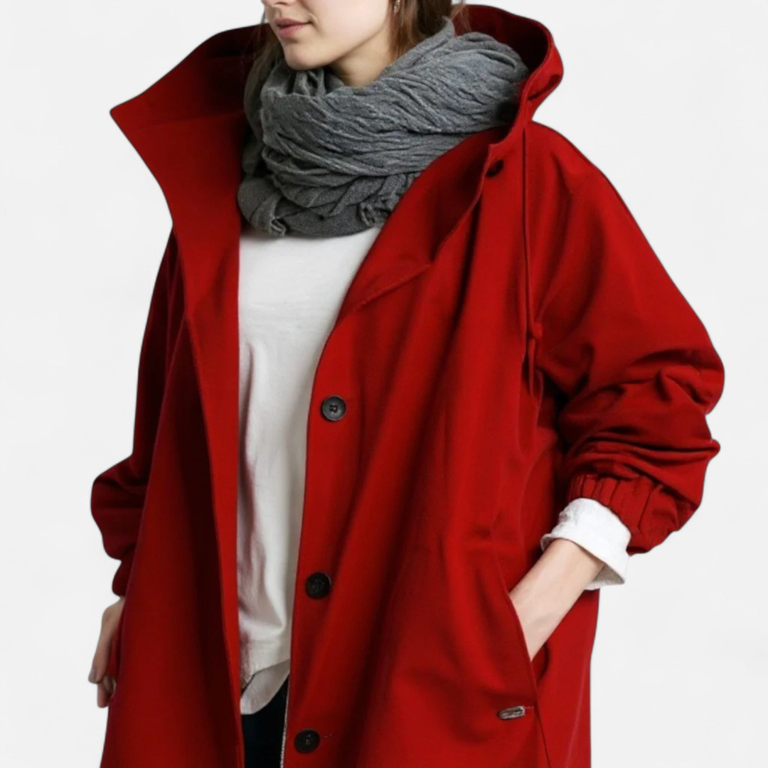 Loravene | Women’s Waterproof Trench Coat - Timeless Hooded Elegance