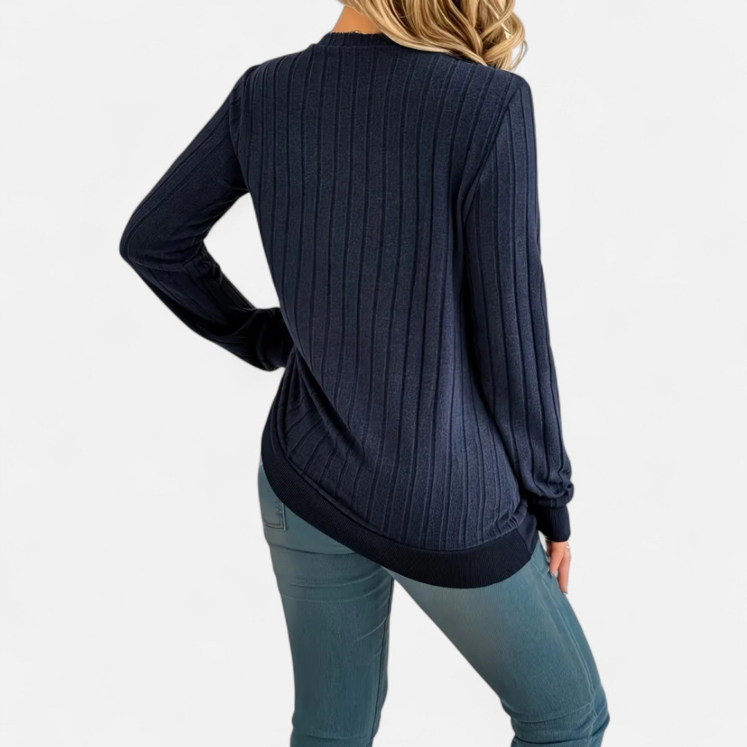 Loravene | Women’s Ribbed V-Neck Jumper