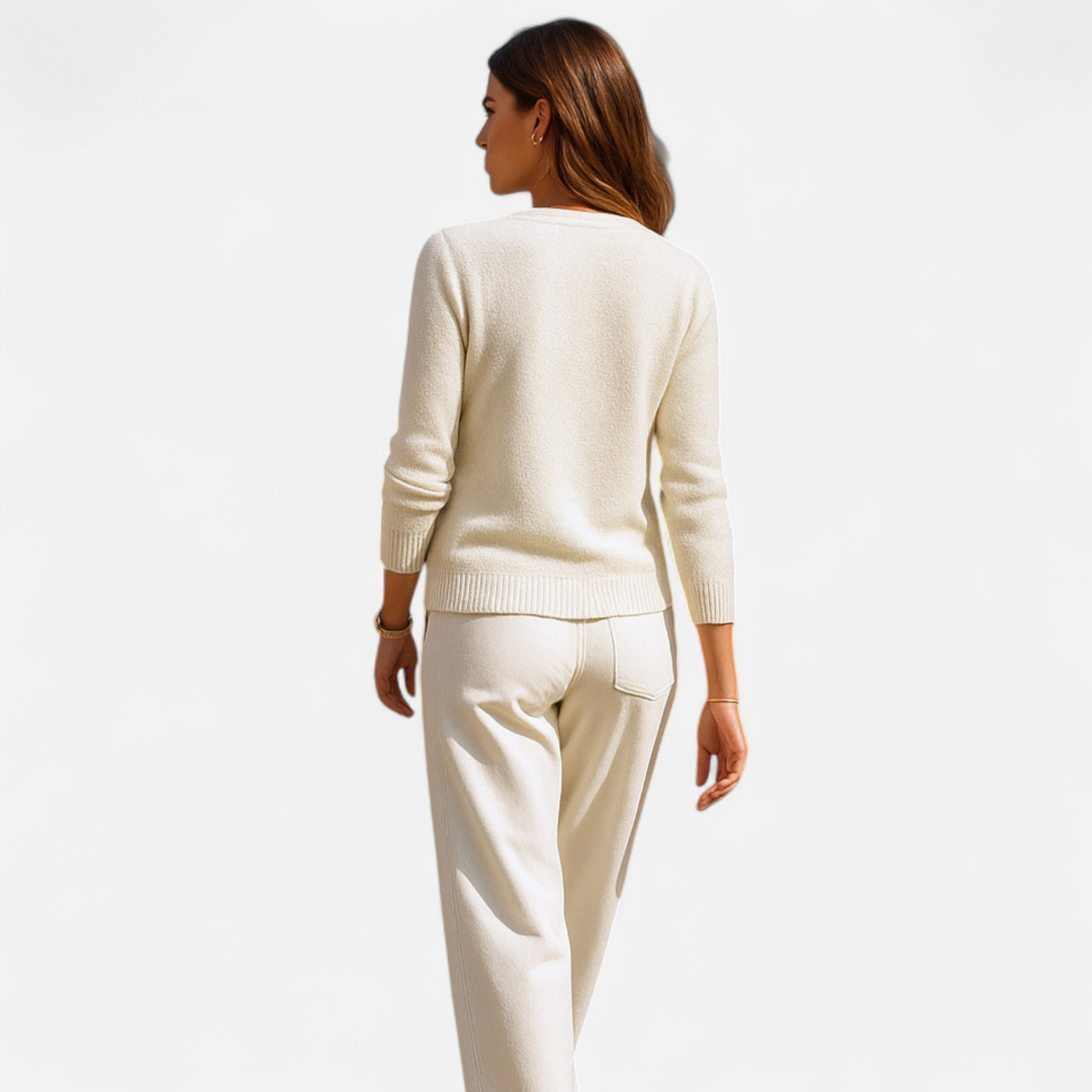 Loravene | Women’s Cardigan Solid Colour with Front Buttons