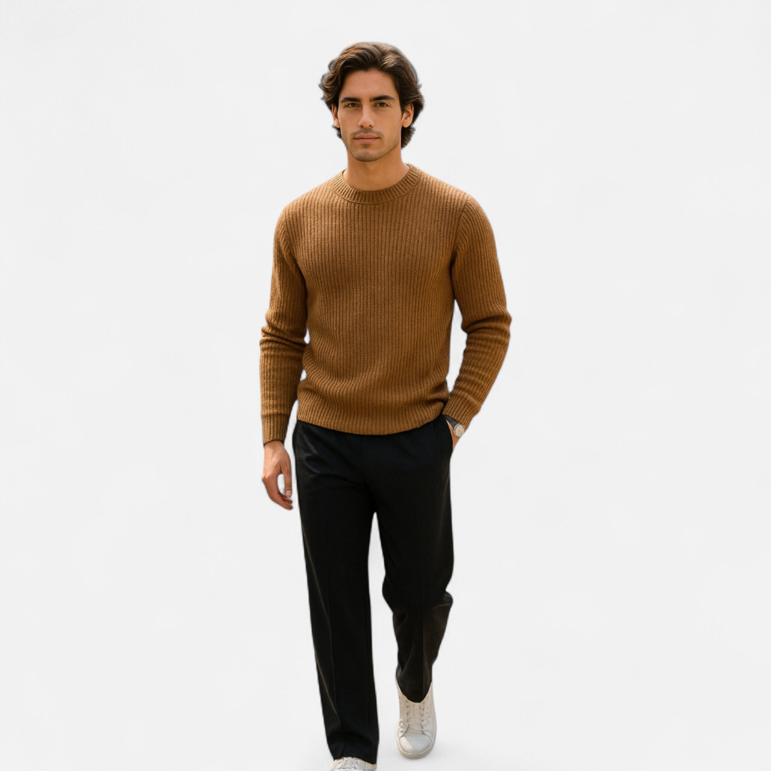 Loravene | Men’s Crew Neck Jumper - Handcrafted Premium Knitwear