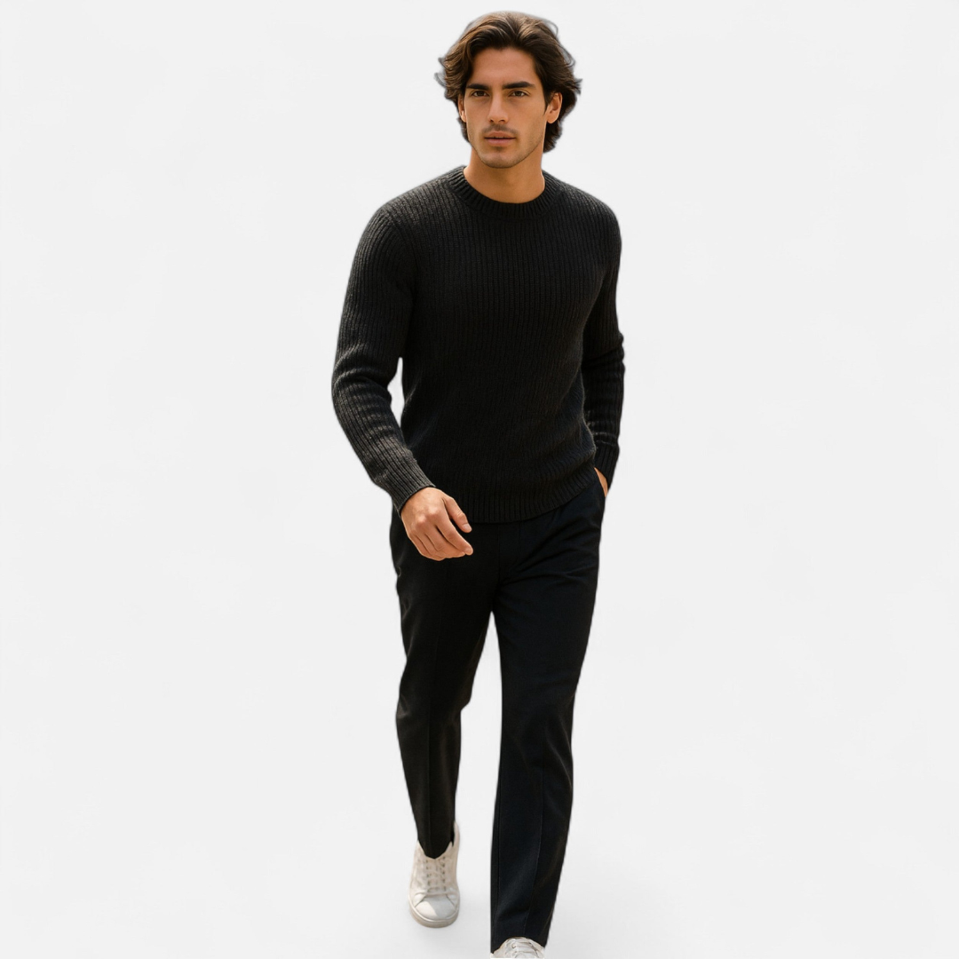 Loravene | Men’s Crew Neck Jumper - Handcrafted Premium Knitwear