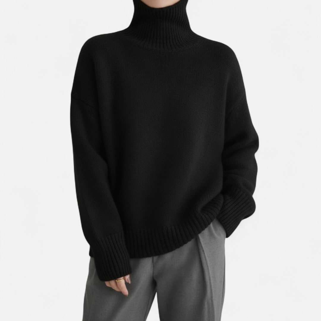Loravene | Women’s Winter Turtleneck Jumper - Cashmere Design