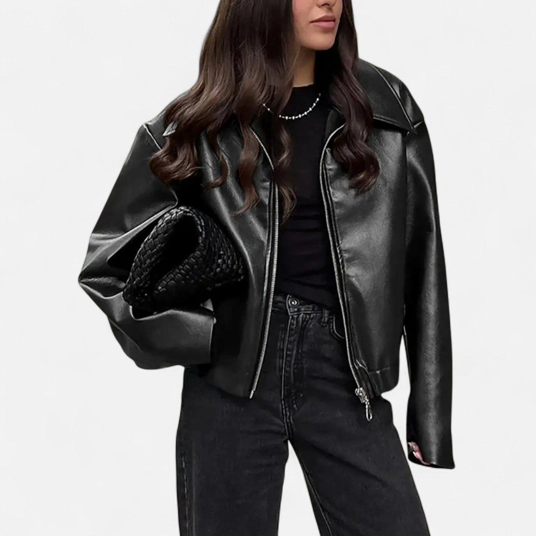 Loravene | Women’s Biker Jacket Faux Leather Luxury Style