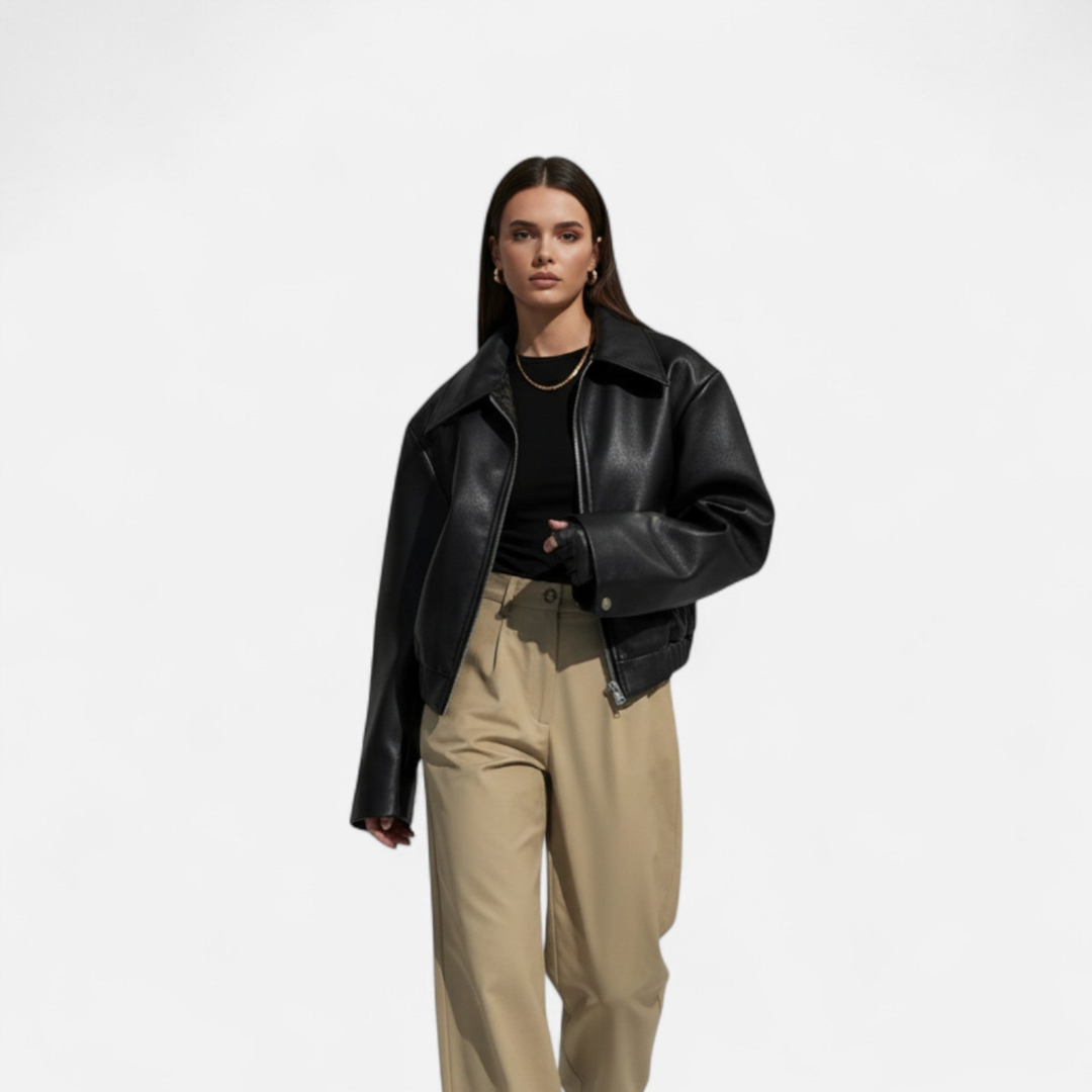 Loravene | Women’s Biker Jacket Faux Leather Luxury Style