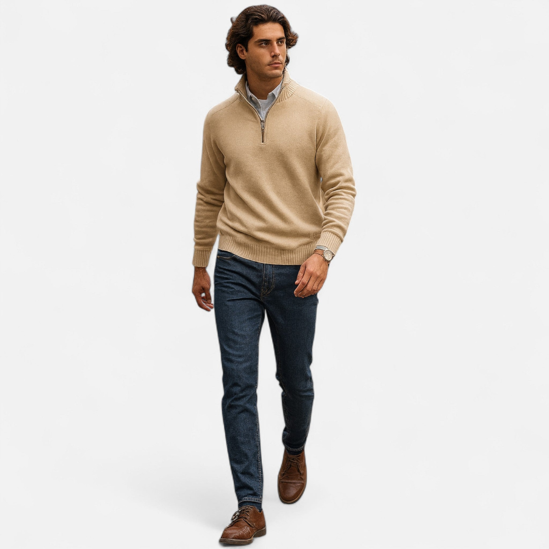 Loravene | Men’s Cashmere Zip Jumper