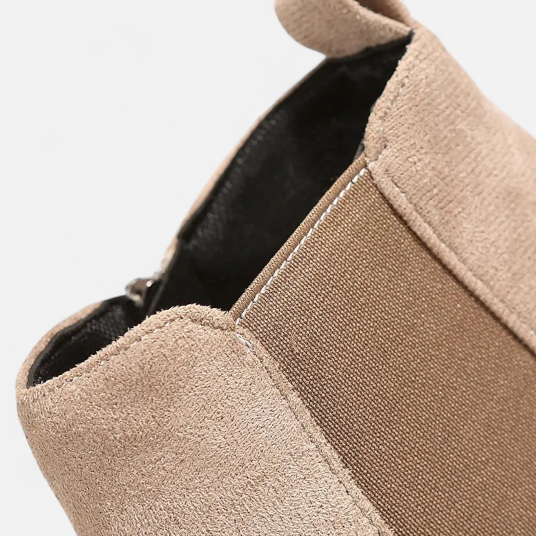 Loravene | Women’s Suede Chelsea Boots - Elegant Mid Heel Design