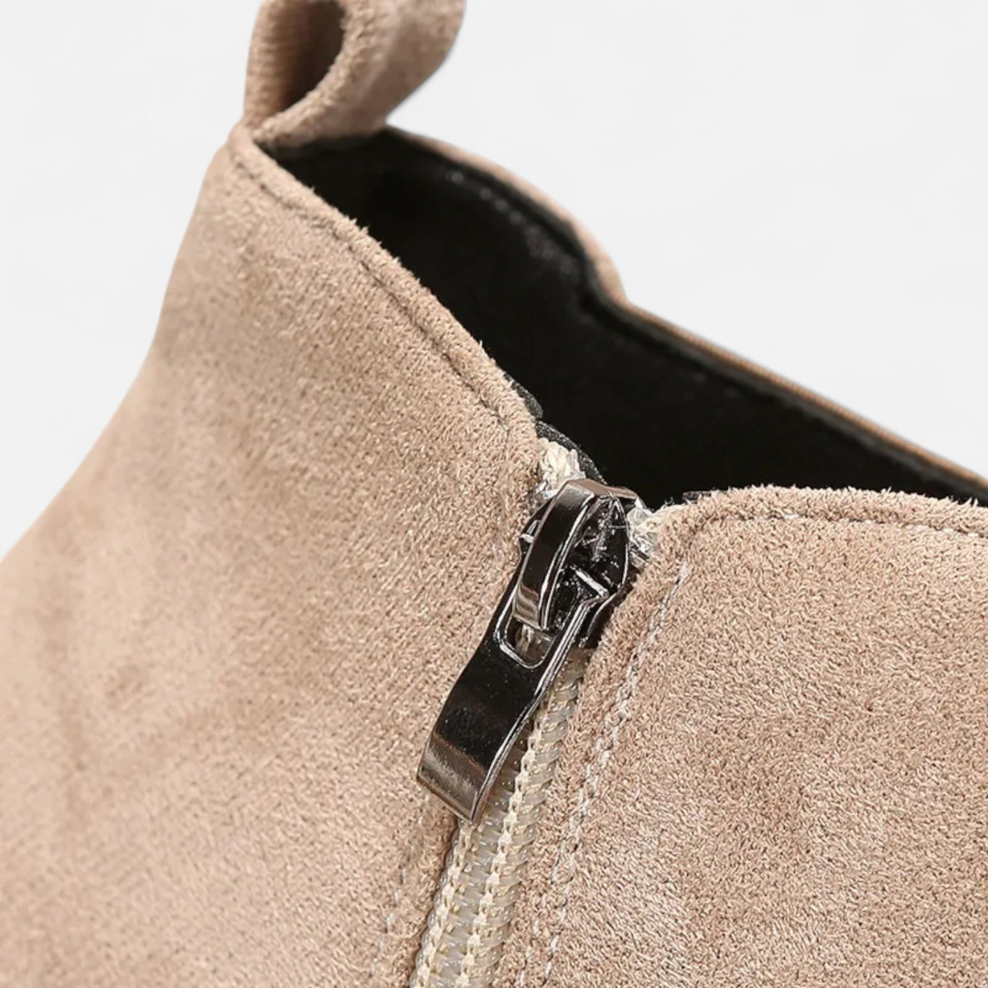 Loravene | Women’s Suede Chelsea Boots - Elegant Mid Heel Design