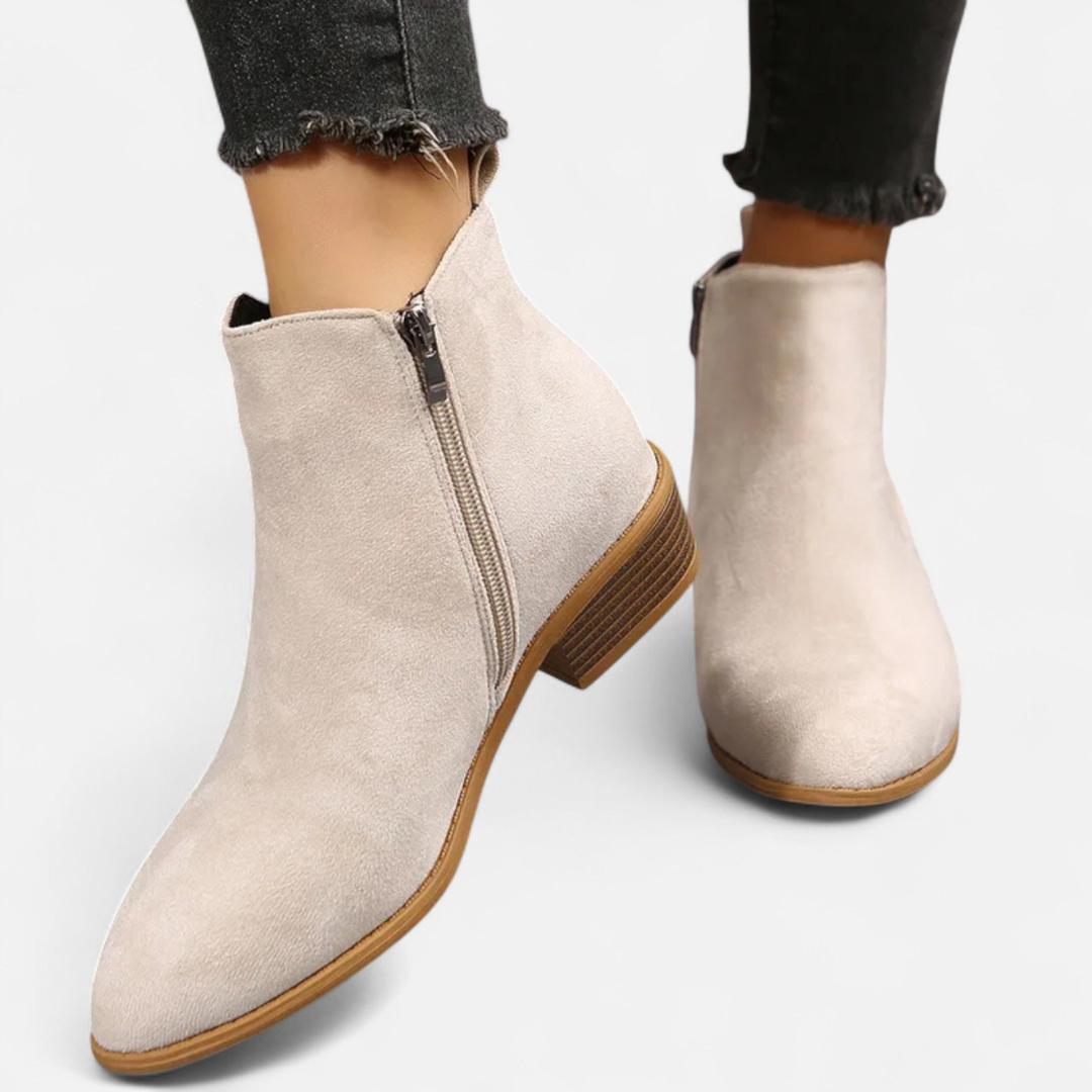 Loravene | Women’s Suede Chelsea Boots - Elegant Mid Heel Design