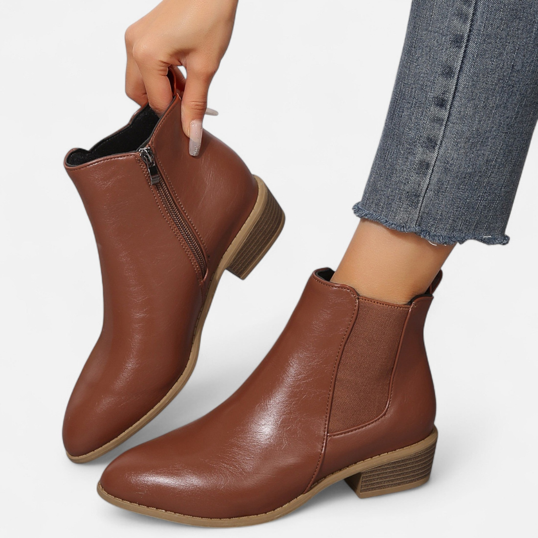 Loravene | Women’s Suede Chelsea Boots - Elegant Mid Heel Design