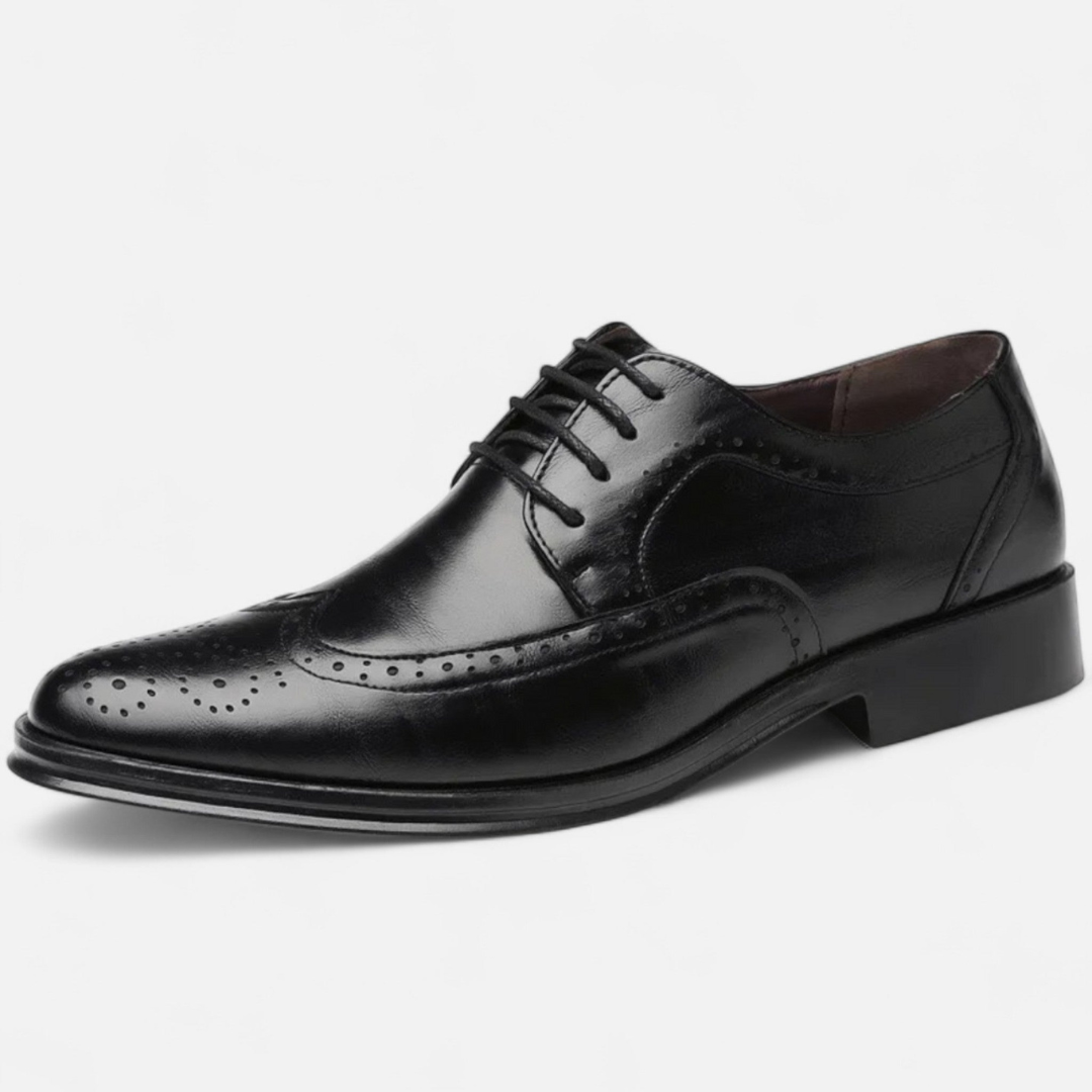 Loravene | Men’s Formal Shoes - English Style with Perforated Details