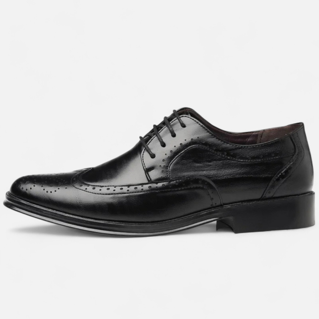 Loravene | Men’s Formal Shoes - English Style with Perforated Details