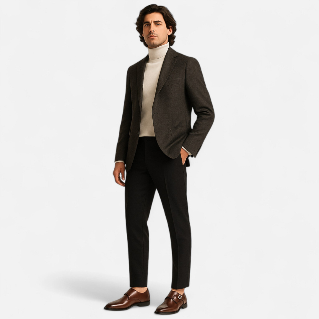 Loravene | Men’s Monk Strap Shoes - Ashford Design with Brogued Toe Cap