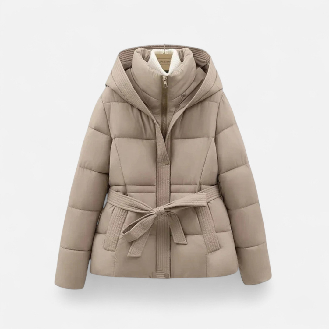 Loravene | Women’s Winter Puffer Jacket with Belt