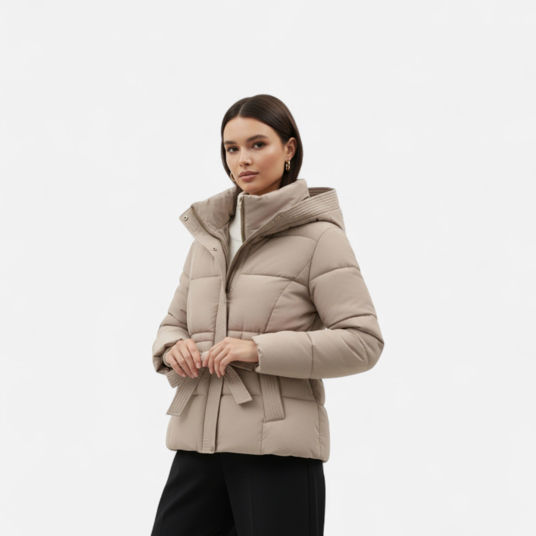 Loravene | Women’s Winter Puffer Jacket with Belt