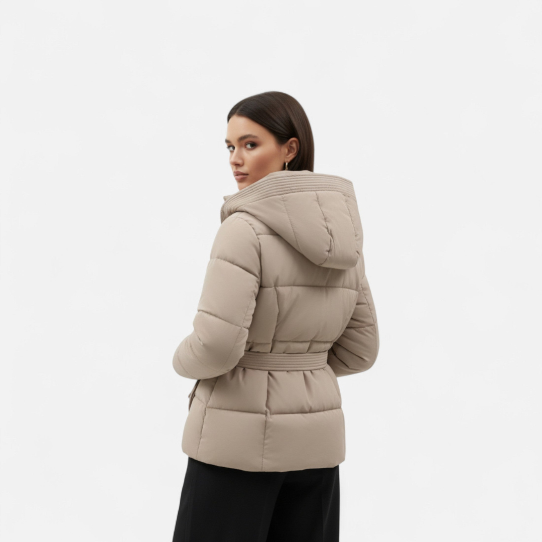 Loravene | Women’s Winter Puffer Jacket with Belt