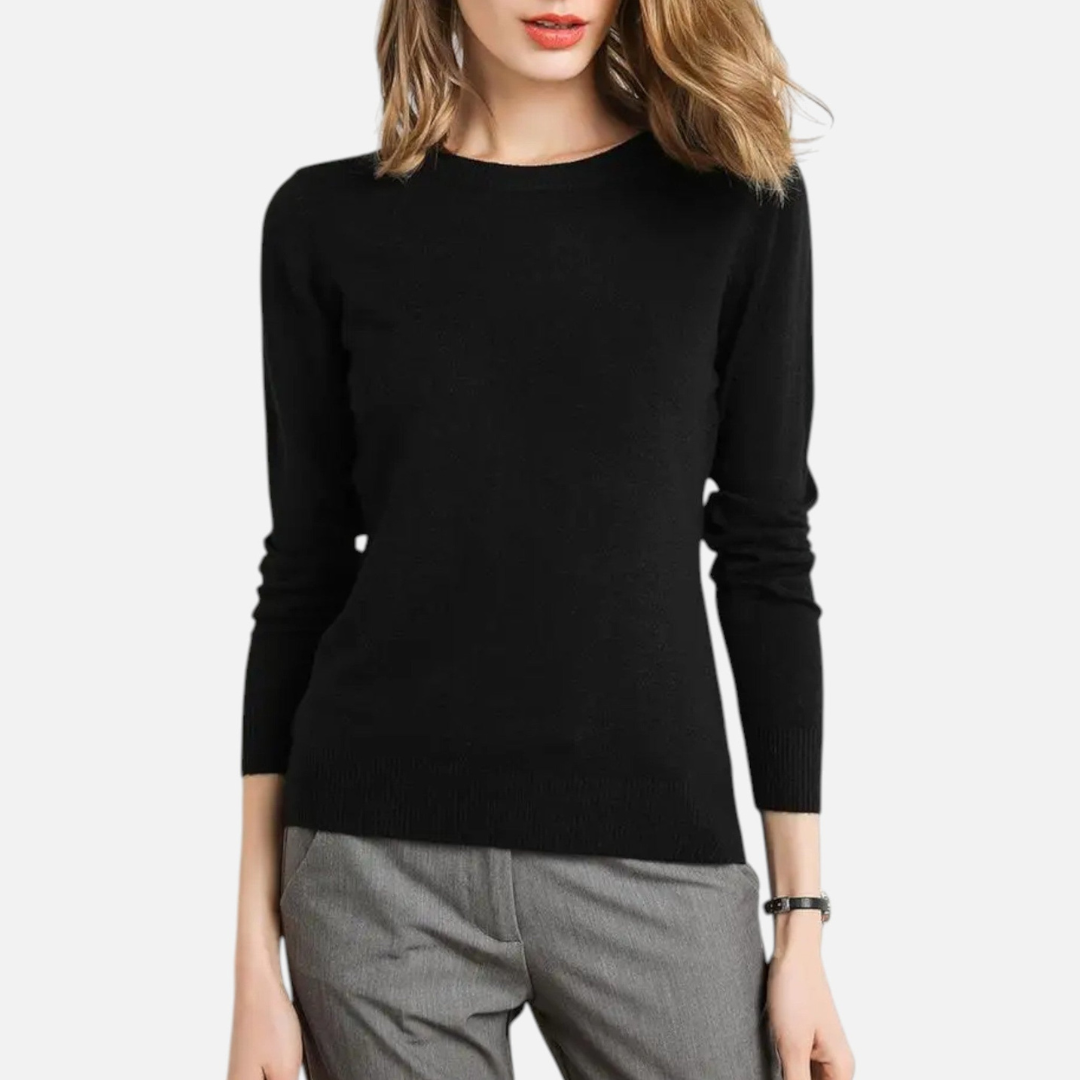 Loravene | Women’s Merino Wool Crew Neck Jumper Slim Fit